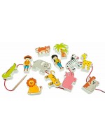Дървени фигури за нанизване Andreu Toys - Джунгла