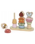 Дървени фигурки за нанизване Viga Toys PolarB - Цветна градина