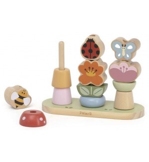 Дървени фигурки за нанизване Viga Toys PolarB - Цветна градина