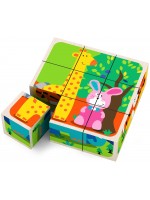 Дървени кубчета Acool Toy - Животни