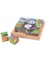 Дървени кубчета Bigjigs - Диви животни, 6 картинки