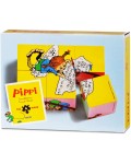 Дървени кубчета Pippi - Пипи Дългото чорапче, 6 броя