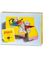 Дървени кубчета Pippi - Пипи Дългото чорапче, 6 броя