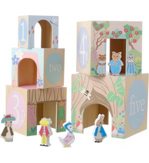 Дървени кубчета за подреждане Orange Tree Toys Peter Rabbit