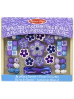 Дървени мъниста Melissa & Doug - Искрящи цветя, в кутия 