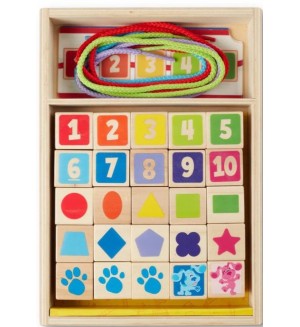 Дървени мъниста за нанизване Melissa & Doug - Blue's Clues & You