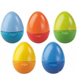 Дървени музикални яйца Haba, 5 броя