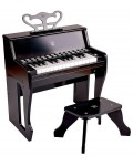 Дървено електронно пиано със столче Hape, черно