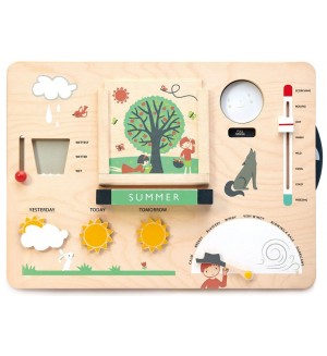 Дървено образователно табло Tender Leaf Toys - Малкият синоптик