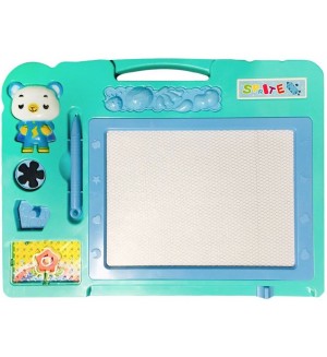 Дъска за рисуване Raya Toys - Двустранна, тюркоаз