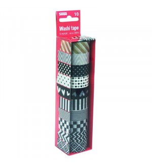 Декоративно тиксо Sense – Washi Tape, 10 броя