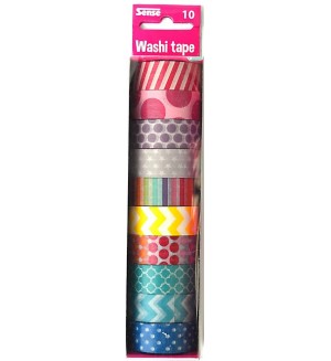Декоративно тиксо Sense – Washi Tape, 10 броя