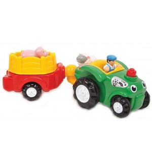 Детска играчка Wow Toys Farm - Трактор с ремарке за животни