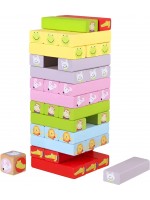 Детска дървена игра Orange Tree Toys - Дженга с животни