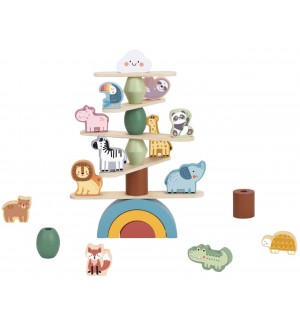 Детска дървена игра Tooky Toy - Animals, за баланс 