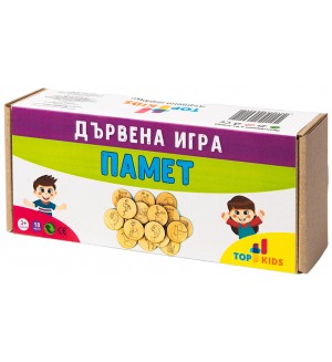 Детска дървена игра Top Kids - Памет, 18 части