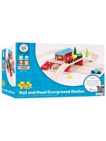 Детска дървена играчка Bigjigs - Надземна гара