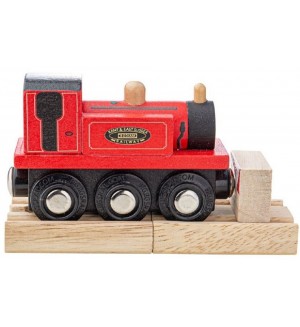 Детска дървена играчка Bigjigs - Парен локомотив