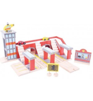 Детска дървена играчка Bigjigs - Централна гара