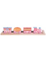 Детска дървена играчка Bigjigs - Захаросано влакче