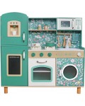 Детска дървена кухня Ginger Home - С функции и аксесоари, зелена