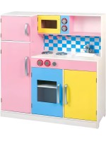 Детска дървена кухня Ginger Home - С хладилник, фурна и микровълнова, 90 cm