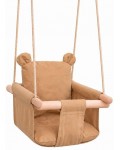 Детска дървена люлка Ginger Home - Мече, с мека седалка