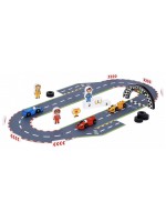 Дeтска дървена писта Tooky Toy - Състезание с колички Дeтска дървена писта Tooky Toy - Състезание с колички