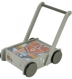 Детска дървена проходилка Little Dutch - Little Farm, с кубчета Детска дървена проходилка Little Dutch - Little Farm, с кубчета