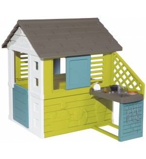 Детска градинска къща за игра Smoby - С лятна кухня