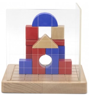 Детска игра с дървени блокове Viga - Изграждане на 3D композиции