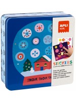 Детска игра със стикери Apli - Коледа, в метална кутия