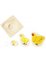 Детска игра Smart Baby - Многослоен пъзел, 5 части, кокошка
