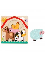 Детска игра Tooky Toy - Многослоен пъзел, Ферма