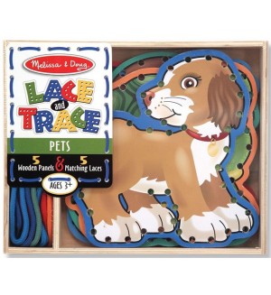 Детска игра за нанизване Melissa & Doug - Домашни животни
