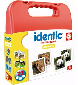 Детска игра за памет Educa - Identic, Животни, 72 карти