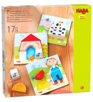 Детска игра за съвпадение и вгнездяване  Haba - Ферма
