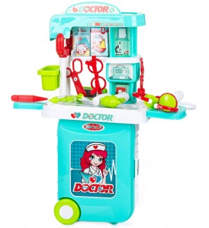Детска играчка  3 в 1 Chipolino - Лекарски комплект с куфарче и масичка