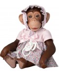 Детска играчка Asi - Бебе-маймунка Лола, с рокля на цветя, 32 cm