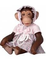 Детска играчка Asi - Бебе-маймунка Лола, с рокля на цветя, 32 cm