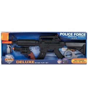 Детска игрaчка автомат Ocie - Police Force, с пистолет и белезници Детска игрaчка автомат Ocie - Police Force, с пистолет и белезници