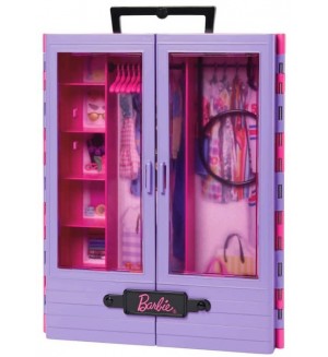 Детска играчка Barbie - Гардероб, лилав