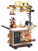 Детска играчка Buba - Количка за fast food, Тепаняки грил, 88 части