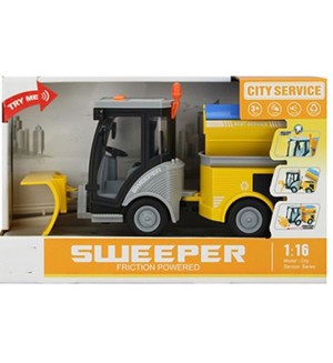 Детска играчка Felyx Toys - City Service, снегорин със звук и светлина, 1:16