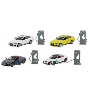 Детска играчка Goki - BMW i4 M50, Audi RS e-tron GT, със звук и светлина, асортимент