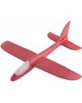 Детска играчка Grafix - Самолет от пяна със светлина, червен