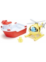 Детска играчка Green Toys - Спасителна лодка и хеликоптер