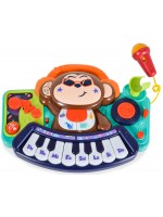 Детска играчка Hola Toys - Мини пиано с микрофон, DJ Monkey
