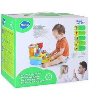 Детска играчка Hola Toys - Мини работилница с инструменти и музика