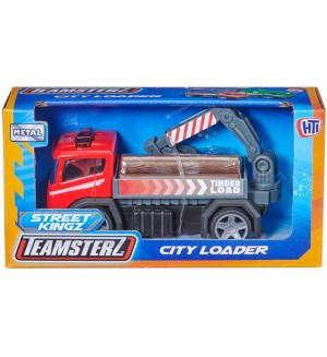 Детска играчка HTI Teamsterz - Товарен камион, 10 cm, червен